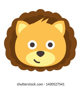 Cute Lion Face Emoticon Emoji Expression Illustration. vector