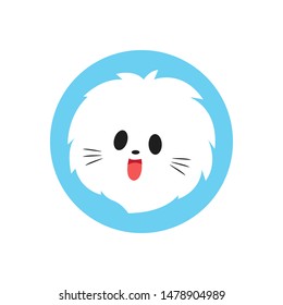 Cute Lion Face Emoticon Emoji Expression Illustration logo