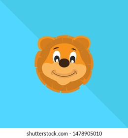 Cute Lion Face Emoticon Emoji Expression Illustration logo