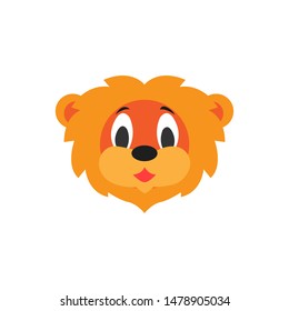 Cute Lion Face Emoticon Emoji Expression Illustration logo