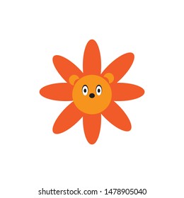 Cute Lion Face Emoticon Emoji Expression Illustration logo