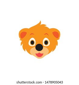 Cute Lion Face Emoticon Emoji Expression Illustration logo