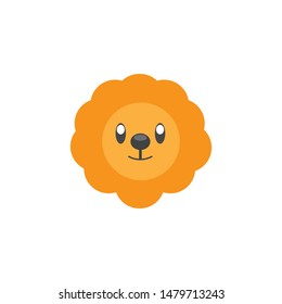 Cute Lion Face Emoticon Emoji Expression Illustration logo