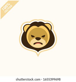 Cute lion face emoticon emoji expression Illustration. Scalable and editable vector.
