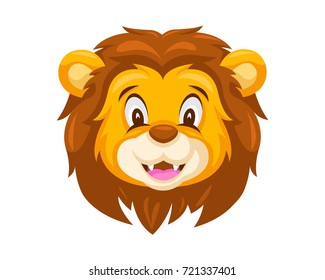 lion cartoon face roaring