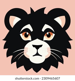 Cute lion face illustration or icon