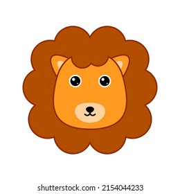 Cute Lion face isolated on white background