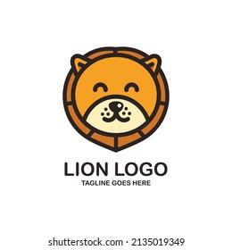Diseño del logotipo de la cara de un león