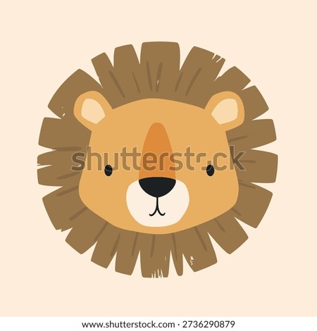 Cute Lion face scandinavian illustartion Perfect for Nursery Decor