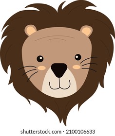 Cute Lion Face Vector 2022