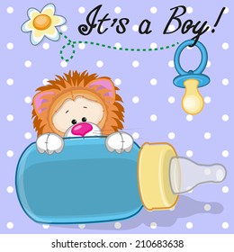 Cute Lion with feeding bottle 