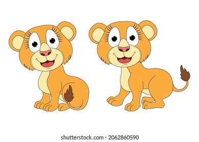 cute lion female animal cartoon