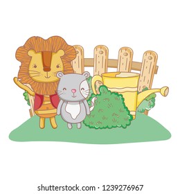 cute lion in the garden