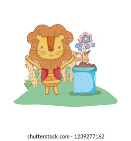 cute lion in the garden