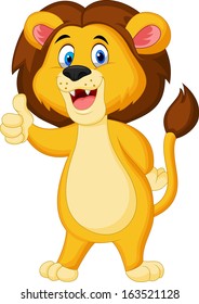 Cute lion giving thumb up