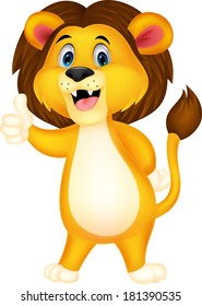 Cute lion giving thumb up