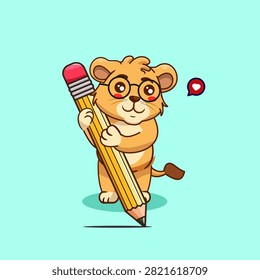 Cute Lion and Glasses