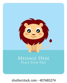 cute lion greeting card