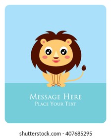 cute lion greeting card