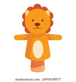 Lindo muñeco de mano de león que lleva un traje de naranja es perfecto para entretener a los niños