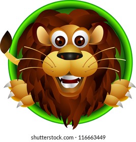 cute lion head cartoon