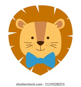 cute lion head character icon