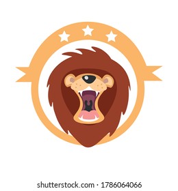 Cute lion head logo vector