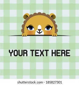 Cute lion head - vector illustration 