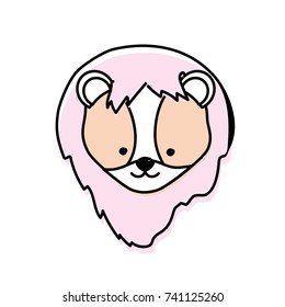 cute lion head wild animal