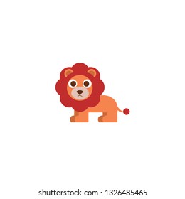 cute lion icon on a white background