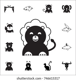 cute lion icon. Set of animal icons. You can use in web or app icons on white background