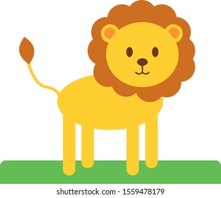 Cute lion, illustration, vector on white background.