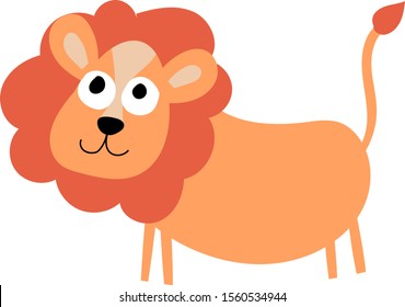 León lindo, ilustración, vector sobre fondo blanco.