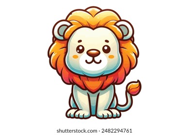 cute lion illustration vector silhouette eps