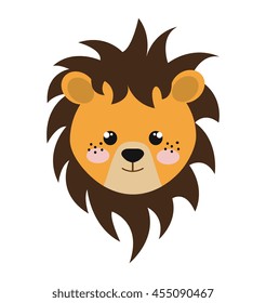 cute lion isolated icon design, vector illustration  graphic 