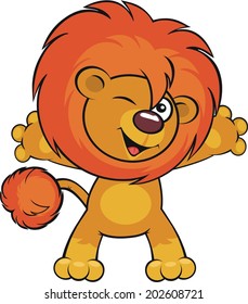 Cute lion  isolated on white background