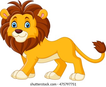 Cute lion isolated on white background