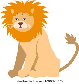 Cute lion isolated vector illustration