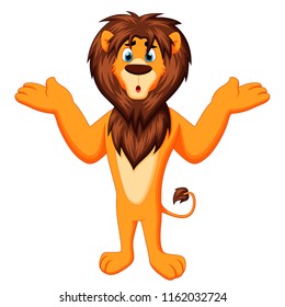 Cute lion king cartoon vector illustration