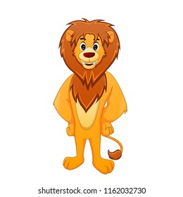 Cute lion king cartoon vector illustration