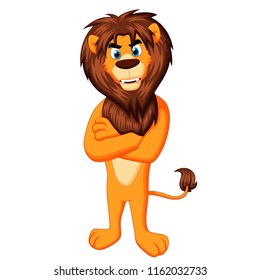Cute lion king cartoon vector illustration
