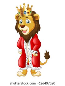 Cute lion king cartoon. Vector illustration