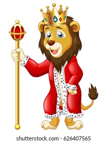 Cute lion king cartoon. Vector illustration
