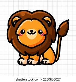 Cute Lion King Vector Illustration