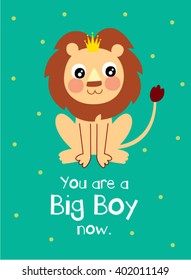 cute lion king you are a big boy greeting card