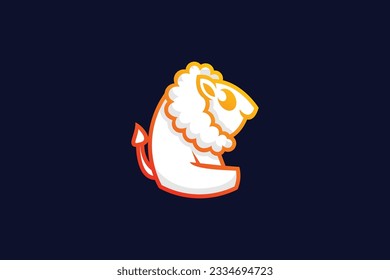 cute lion lineart vector template logo design
