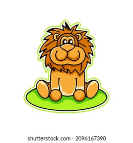 cute lion logo illustration sitting