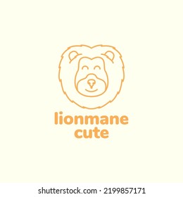 diseño del logotipo del mango del león lindo