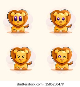Cute Lion mascot cartoon design vector