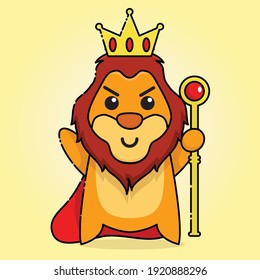 cute lion mascot logo character